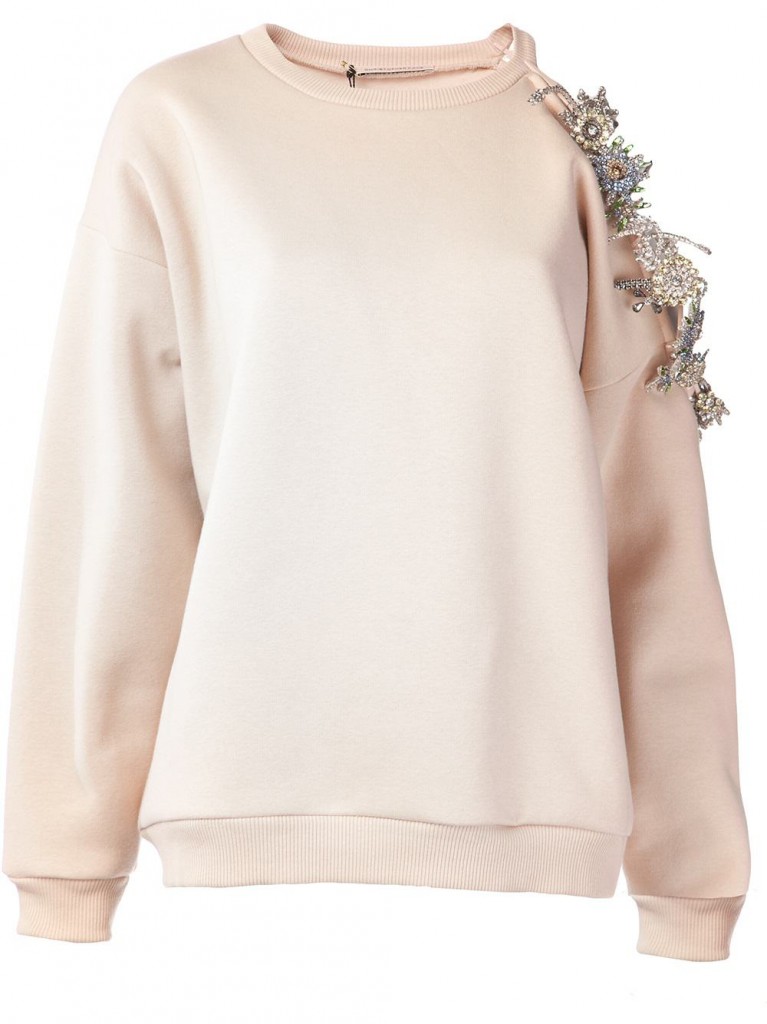 shoulder cut sweatshirt